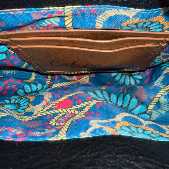 Trenditions Womens Fringe Black Leather Western Boho Crossbody NWT Bag - Picture 9 of 12